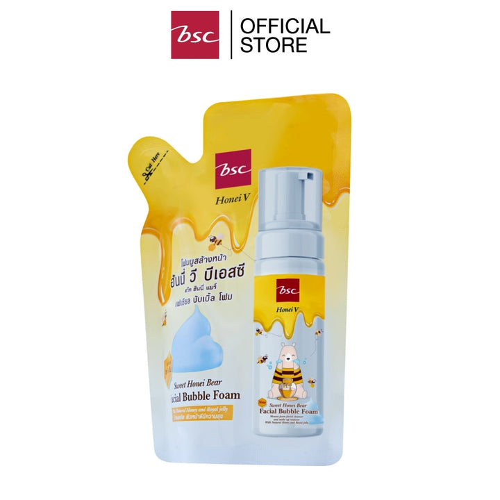 HONEI V BSC SWEET HONEI BEAR FACIAL BUBBLE FOAM REFILL โฟมล้างหน้าอณูฟองมูสเนียนนุ่ม ICCSHOPPING