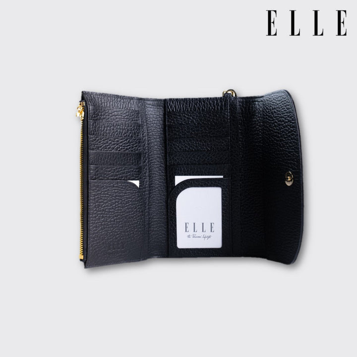 ELLE BAG | กระเป๋าสตางค์ หนังวัวแท้ ทนทาน ไม่เป็นรอยง่าย รุ่น THE CLASSY STYLE มีให้เลือก 3 สี | EWW543 ICCSHOPPING