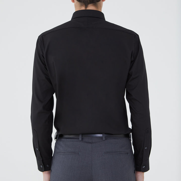 ARROW EASY CARE SHIRT -ดูแลรักษาง่าย สวมใส่สบาย- เสื้อเชิ้ตทำงานแขนยาวสีดำ ทรง SLIM FIT รหัส MACS758 