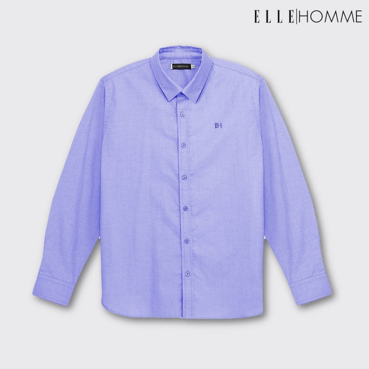 ELLE HOMME | เสื้อเชิ้ตแขนยาว คอปกเชิ้ต ทรง REGULAR ดูแลรักษาง่าย สวมใส่สบาย ระบายอากาศดี สีฟ้าเข็มเข้ม | W8B669DB ICCSHOPPING