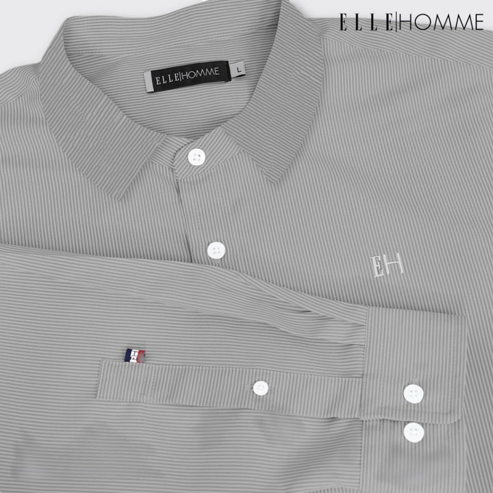 ELLE HOMME | เสื้อเชิ้ตแขนยาว คอปกเชิ้ต ทรง REGULAR เนื้อผ้า Polyester สวมใส่สบาย ระบายอากาศดี | W8B673 ICCSHOPPING