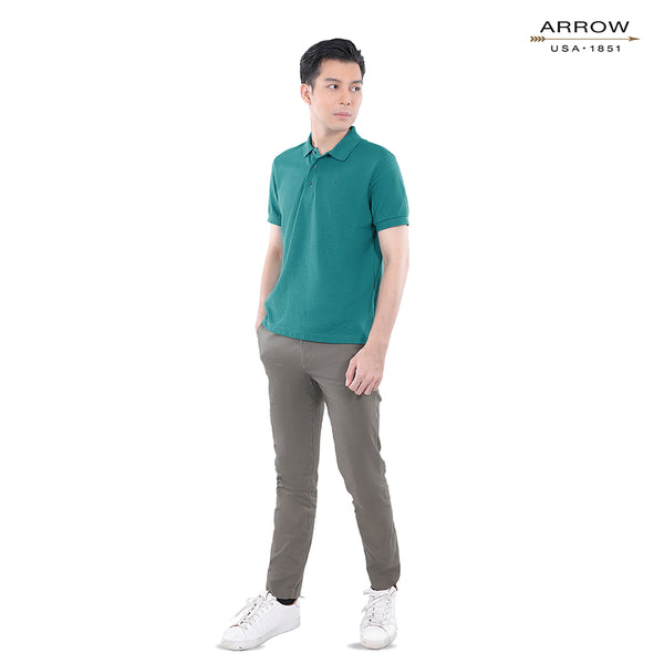 ARROW POLO เสื้อยืดโปโล ทรง Smart fit ผลิตจากผ้าUpcycling  สีเขียวน้ำทะเล  MPCM832S3CSTU 