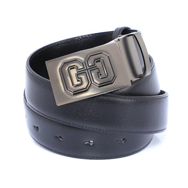 Guy Laroche เข็มขัดหนังแท้ผู้ชายหัวเข็มขัดแบบหมุด DB54001W3BB สีดำ 