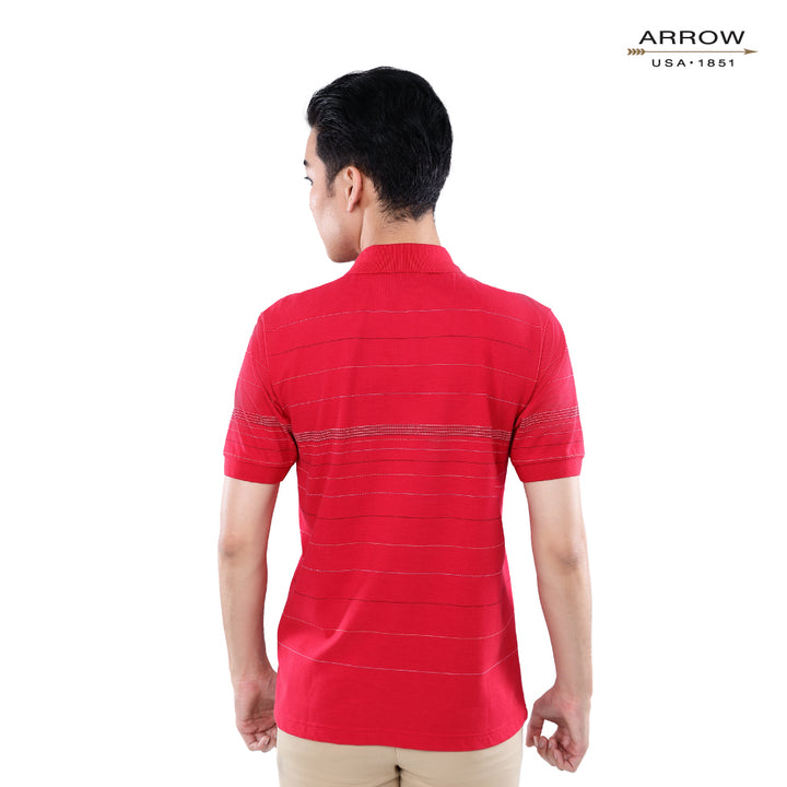 ARROW POLO เสื้อยืดโปโล ทรง COMFORT FIT Cotton 100% สีแดง MPCC526S3CSDP 