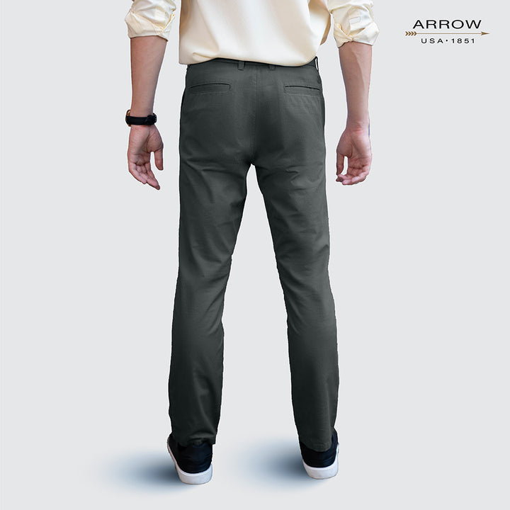 ARROW กางเกงลำลองขายาว Chino Pants ทรง Smart สีเทา-เขียว MSCM9V2-GY 
