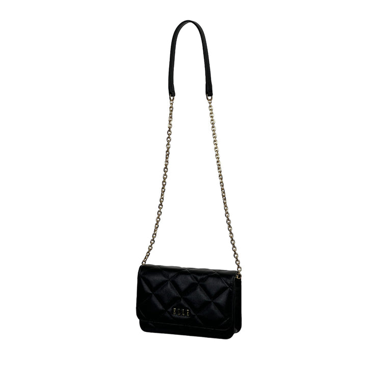 ELLE BAG | กระเป๋าสะพายข้างผู้หญิงทรง QUITING หนังวัวแท้ สายสะพายโซ่ ต่อด้วยหนังวัวแท้ สามารถถอดออกได้ | EWH161 ICCSHOPPING
