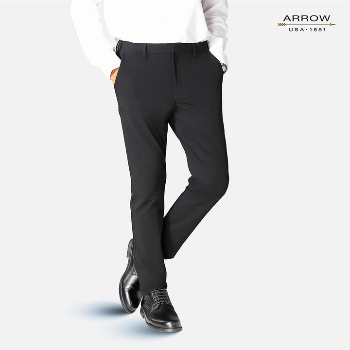 ARROW กางเกงสแล็คEasy Move 4 Way ยืดได้ทุกองศาใส่สบายทุกการเคลื่อนไหว ทรง Slim fit  (MECS810-BL) 
