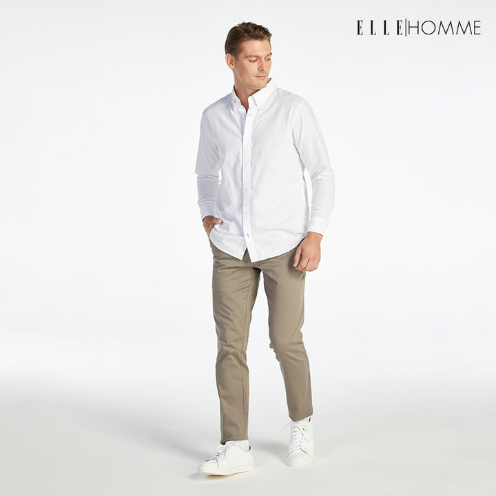 ELLE HOMME | เสื้อเชิ้ตแขนยาว คอปกเชิ้ต ทรง REGULAR สีขาว | W8B675 