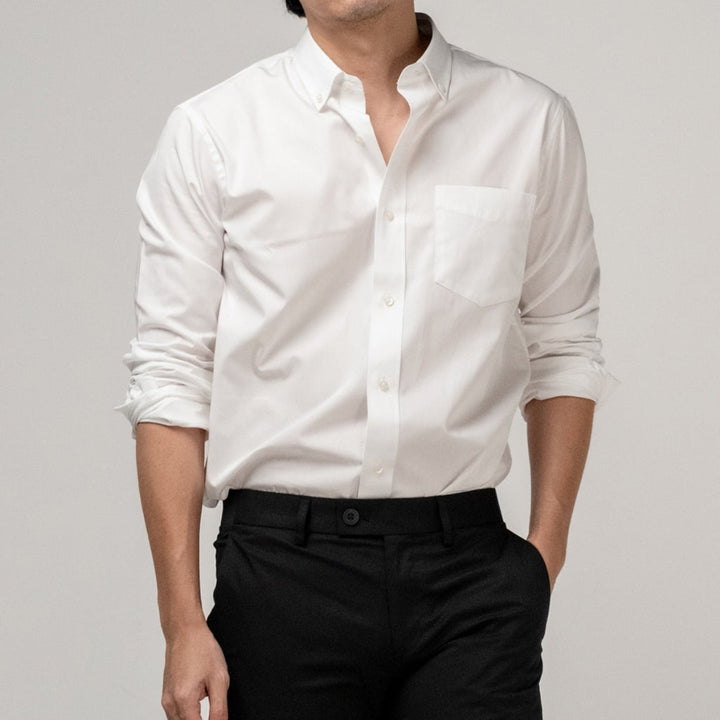 era-won เสื้อเชิ้ต ทรงปกติ Ultrafine Dresshirt แขนยาว สี Double White (ป้ายใหม่) ICCSHOPPING