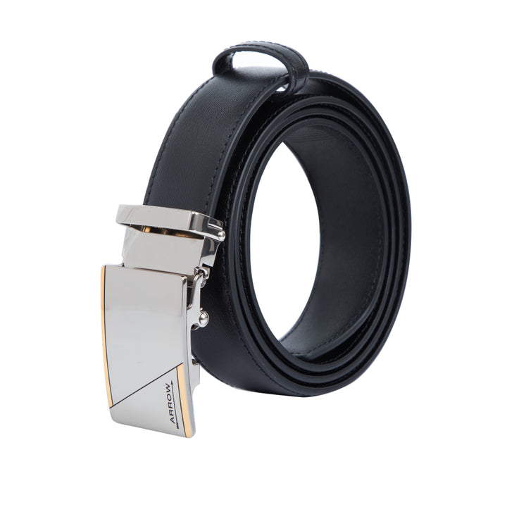 ARROW เข็มขัดผู้ชาย หัวออโต้ล็อค หนังวัวจากอิตาลี สีดำ รุ่น MYCB575 