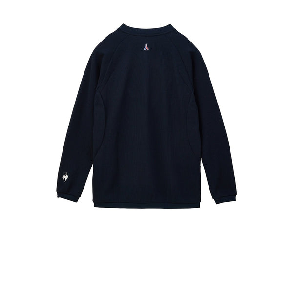 le coq sportif เสื้อยืดแขนยาว ผ้าวาฟเฟิล สีกรม (เสื้อแขนยาว, lecoq, เลอค็อก) 