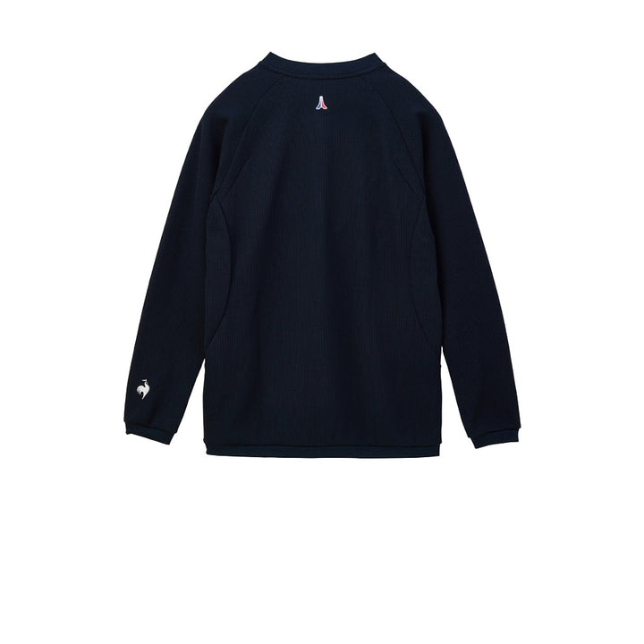 le coq sportif เสื้อยืดแขนยาว ผ้าวาฟเฟิล สีกรม (เสื้อแขนยาว, lecoq, เลอค็อก) 