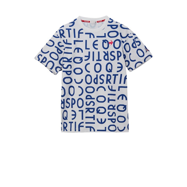 le coq sportif เสื้อเทรนนิ่ง ออกกำลังกาย ผู้ชาย สีขาว-น้ำเงิน 