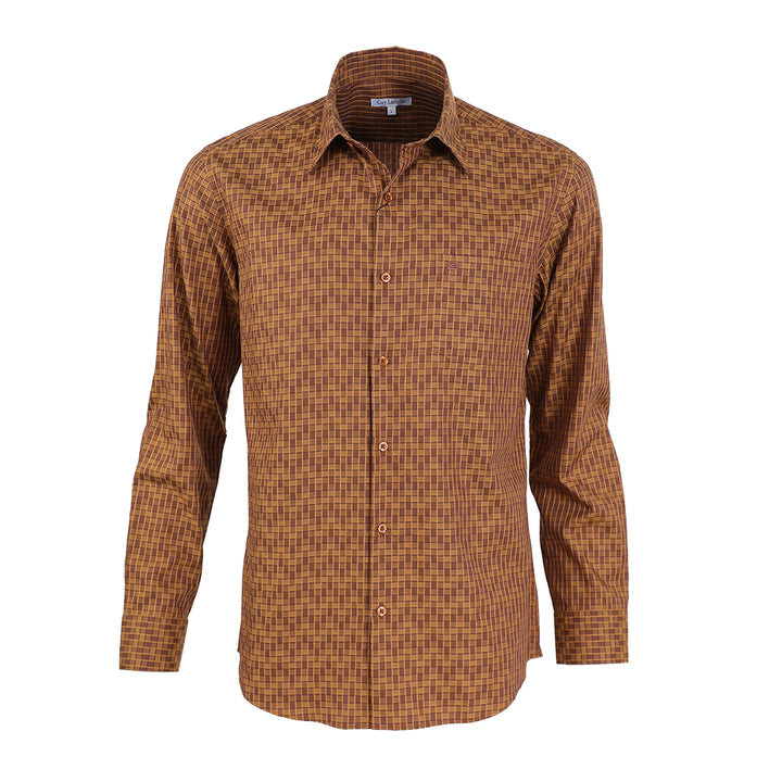 Guy Laroche เสื้อเชิ้ตแขนยาวใส่ทำงาน ลายตาราง ทรง Slim fit 
