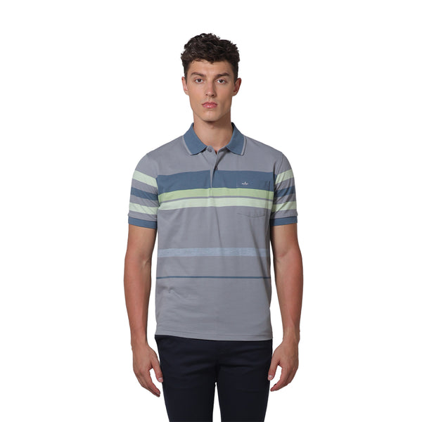 ARROW เสื้อโปโล ทรง Comfort สีเทา ลายริ้ว รหัส MPCC546 