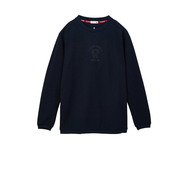le coq sportif เสื้อยืดแขนยาว ผ้าวาฟเฟิล สีกรม (เสื้อแขนยาว, lecoq, เลอค็อก) 