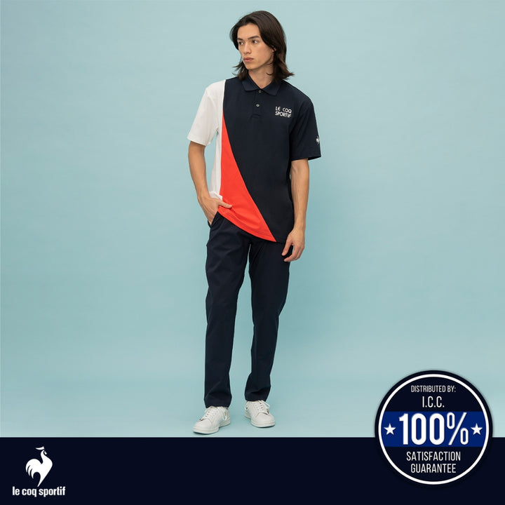 le coq sportif เสื้อโปโลเทรนนิ่ง ออกกำลังกาย สีกรม 