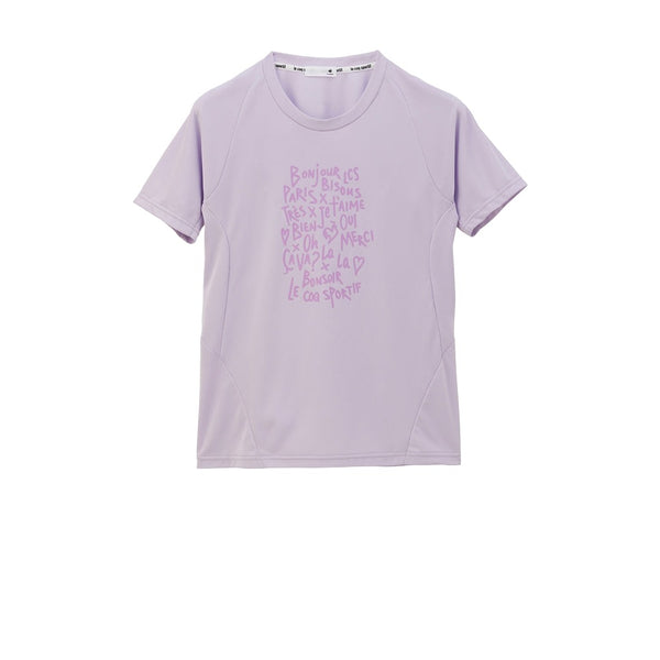 le coq sportif เสื้อเทรนนิ่ง ออกกำลังกาย ผู้หญิง สีม่วง (T-shirt, เสื้อยืด, เสื้อออกกำลังกาย, lecoq, เลอค็อก) 