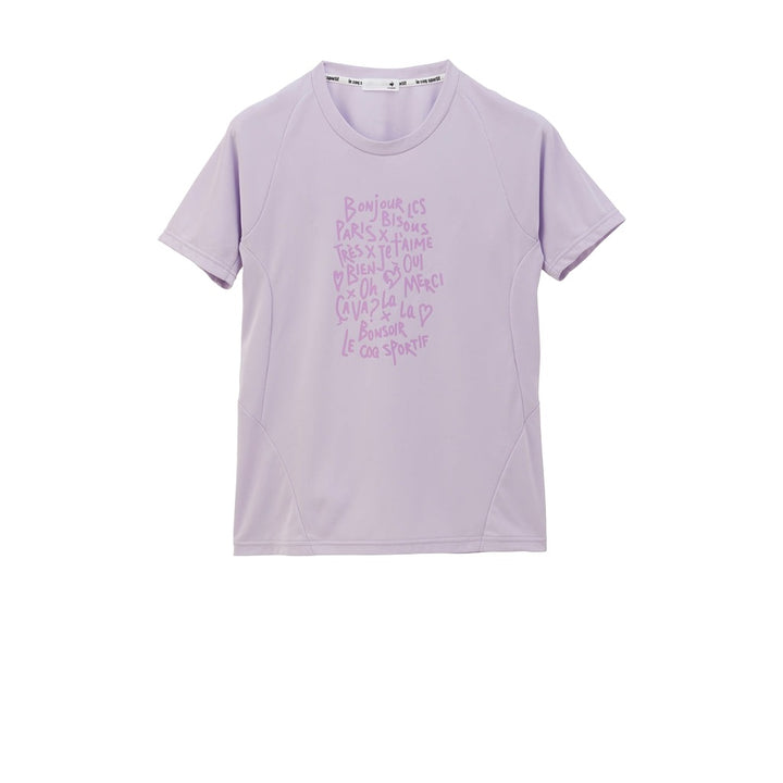 le coq sportif เสื้อเทรนนิ่ง ออกกำลังกาย ผู้หญิง สีม่วง (T-shirt, เสื้อยืด, เสื้อออกกำลังกาย, lecoq, เลอค็อก) 