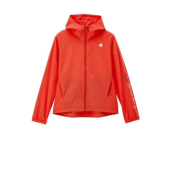 le coq sportif เสื้อแจ็คเก็ตฮู้ดดี้ ผู้หญิง สีแดง (เสื้อแจ็คเก็ต, เสื้อออกกำลังกาย, เสื้อกันฝน, lecoq, เลอค็อก) 