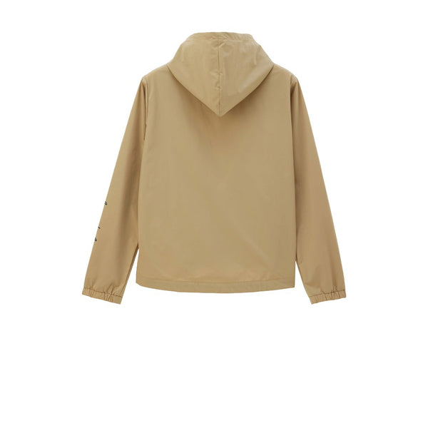le coq sportif เสื้อแจ็คเก็ตฮู้ดดี้ ผู้หญิง สีเบจ (เสื้อแจ็คเก็ต, เสื้อออกกำลังกาย, เสื้อกันฝน, lecoq, เลอค็อก) 