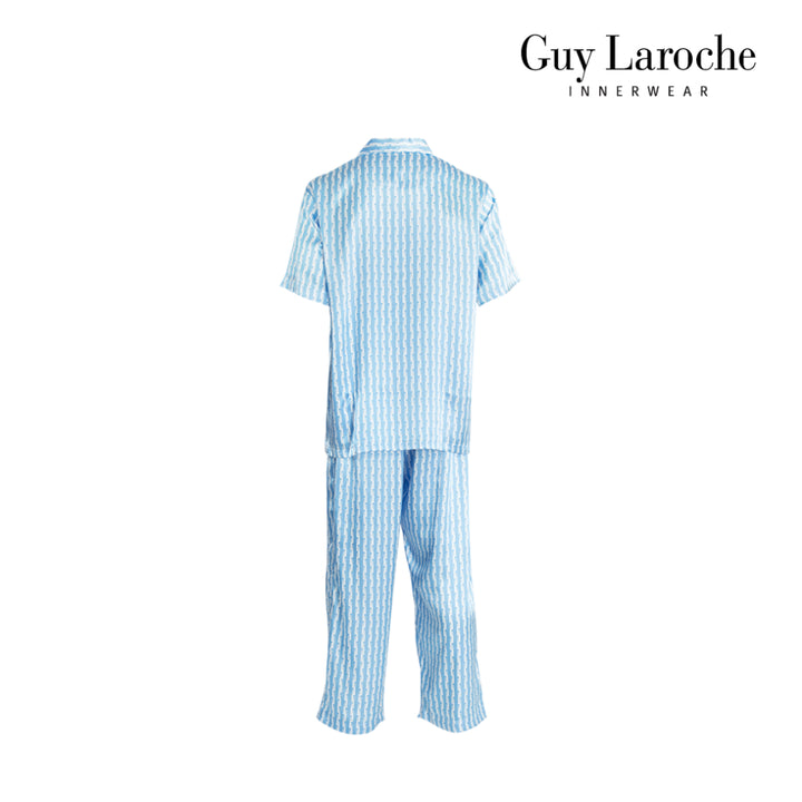 Guy Laroche ชุดนอนผ้าซาติน แขนสั้น ขายาว พิมพ์ลาย 