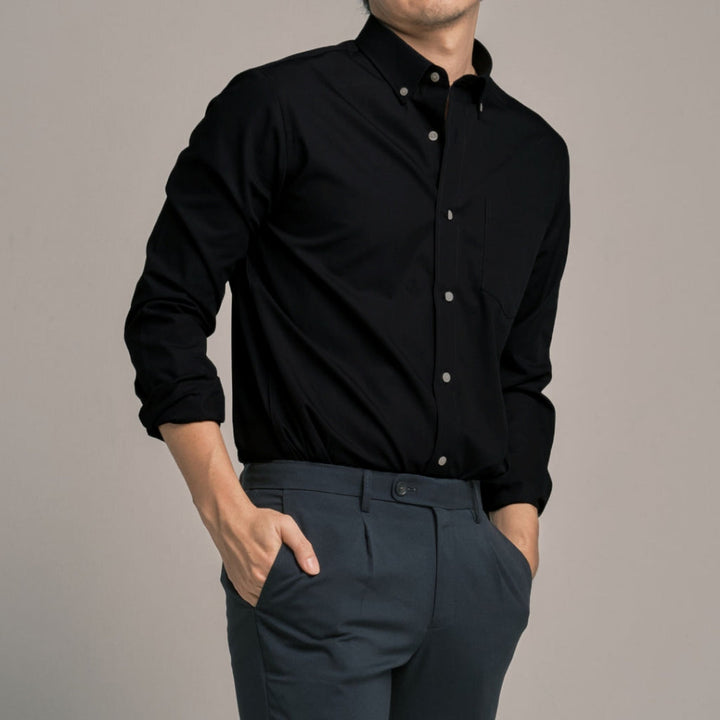 era-won เสื้อเชิ้ต ทรงปกติ Ultrafine Dresshirt แขนยาว สี Double Black (ป้ายใหม่) ICCSHOPPING