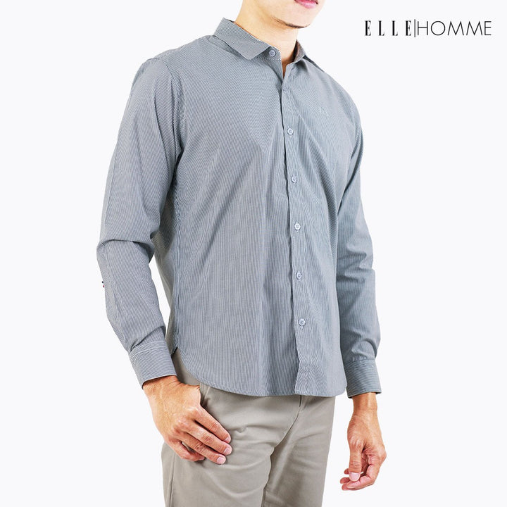 ELLE HOMME | เสื้อเชิ้ตแขนยาว คอปกเชิ้ต ทรง REGULAR เนื้อผ้า Polyester สวมใส่สบาย ระบายอากาศดี | W8B673 ICCSHOPPING