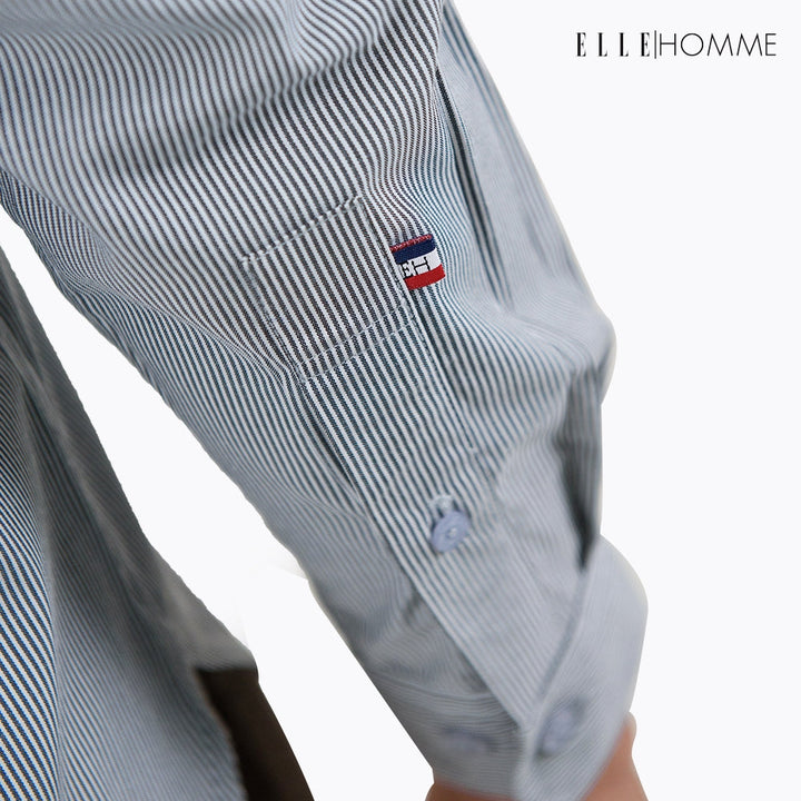 ELLE HOMME | เสื้อเชิ้ตแขนยาว คอปกเชิ้ต ทรง REGULAR เนื้อผ้า Polyester สวมใส่สบาย ระบายอากาศดี | W8B673 ICCSHOPPING