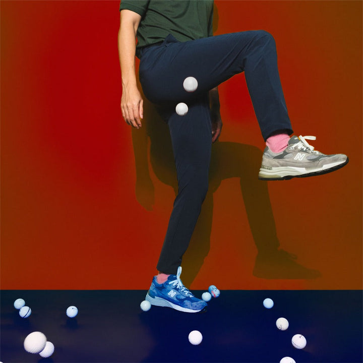 era-won กางเกง รุ่น  GOLF FABRIC (065V6) Cooling serie ทรงกระบอกเล็ก ขาเต่อ เอวยางยืด  สี Navy Blue ICCSHOPPING