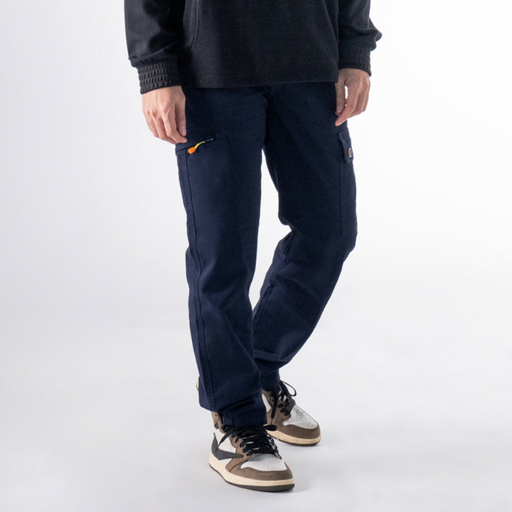 era-won กางเกงขายาว กระบอกกลาง รุ่น Cargo V2 สี Navy 
