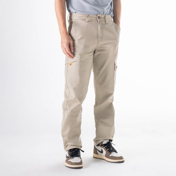 era-won กางเกงขายาว กระบอกกลาง รุ่น Cargo V2 สี Beige 