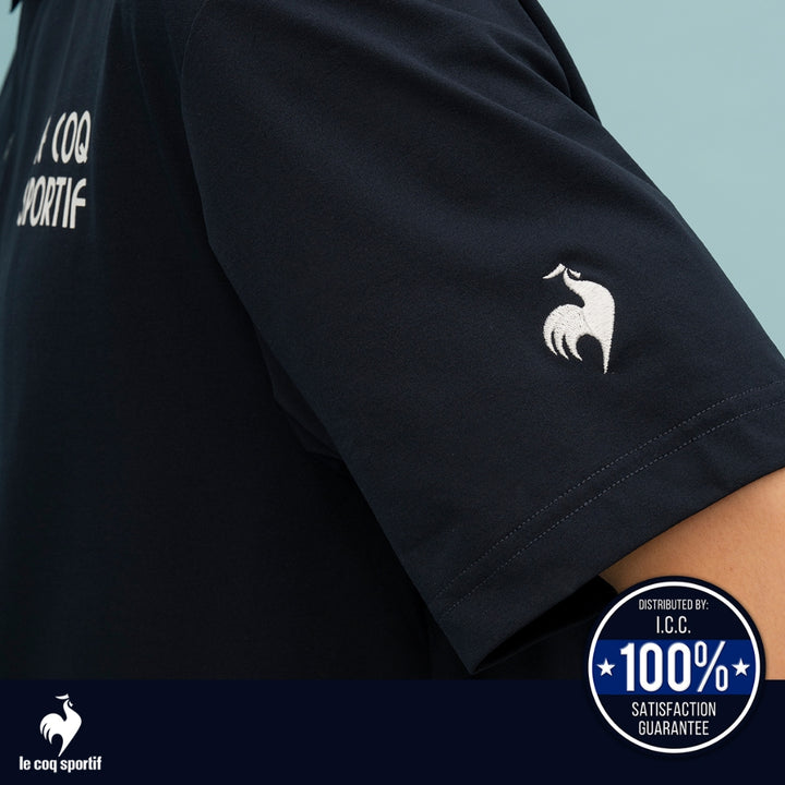 le coq sportif เสื้อโปโลเทรนนิ่ง ออกกำลังกาย สีกรม 