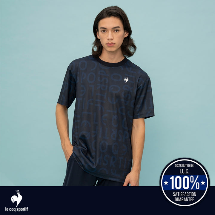 le coq sportif เสื้อเทรนนิ่ง ออกกำลังกาย ผู้ชาย สีขาว-น้ำเงิน 