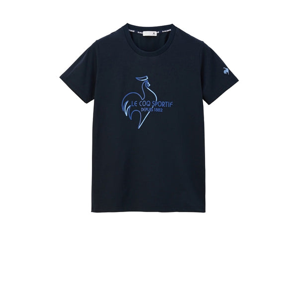 le coq sportif เสื้อเทรนนิ่ง ออกกำลังกาย ผู้หญิง สีกรม (T-shirt, เสื้อยืด, เสื้อออกกำลังกาย, lecoq, เลอค็อก) 