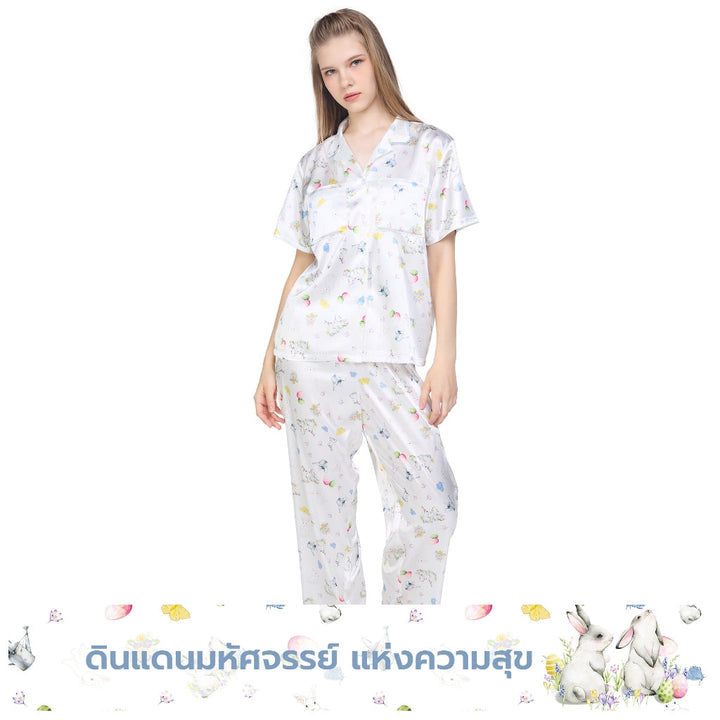 Wacoal Sleepwear ชุดนอน เสื้อแขนสั้น ขายาว รุ่น WN7D35 