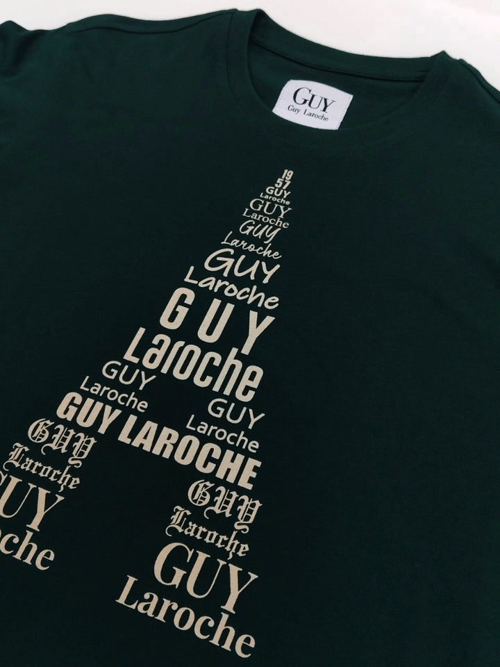 Guy Laroche เสื้อยืดสกรีนลายกราฟฟิคหอไอเฟล เนื้อผ้า Cotton100% 