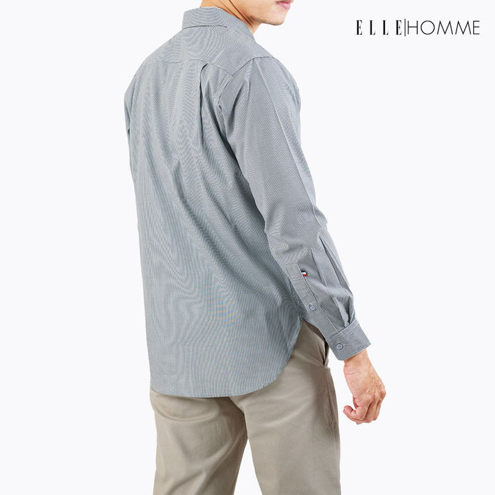 ELLE HOMME | เสื้อเชิ้ตแขนยาว คอปกเชิ้ต ทรง REGULAR เนื้อผ้า Polyester สวมใส่สบาย ระบายอากาศดี | W8B673 ICCSHOPPING