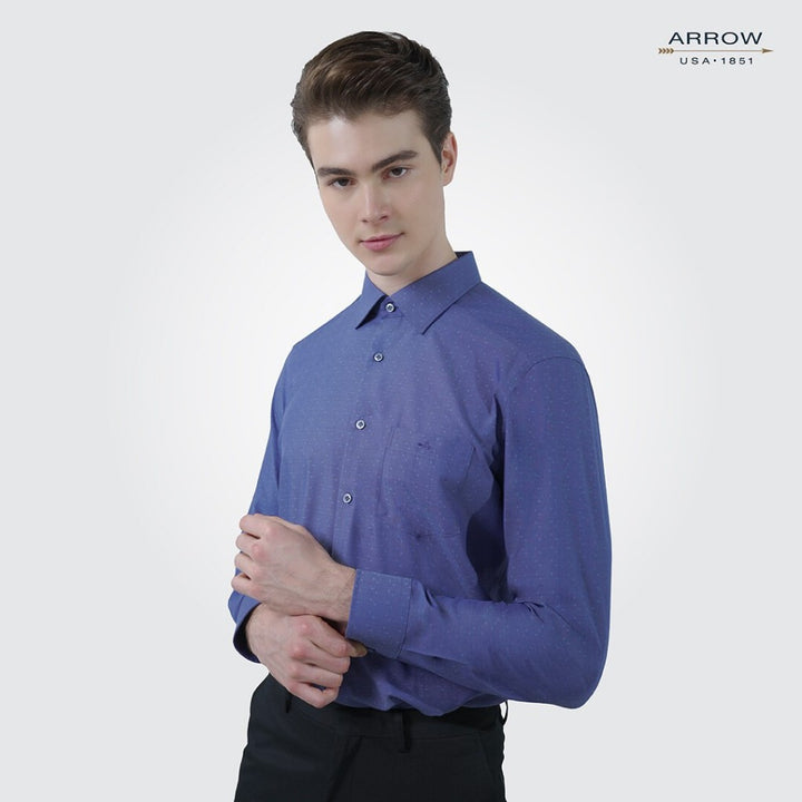 ARROW เสื้อเชิ้ต แขนยาว BAMBOO ทรง Smart สีกรม MACM907 