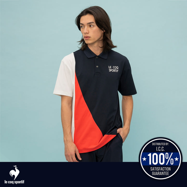 le coq sportif เสื้อโปโลเทรนนิ่ง ออกกำลังกาย สีฟ้า 