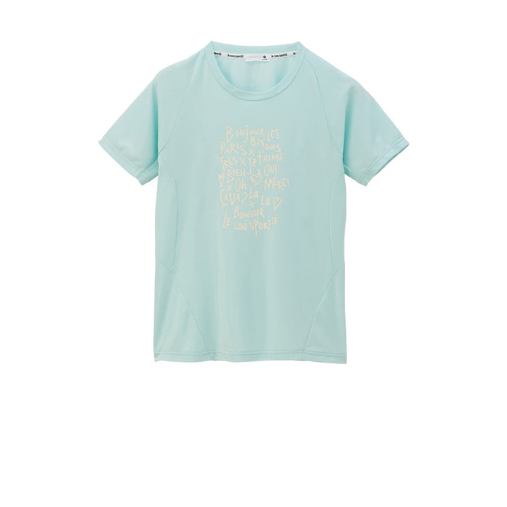 le coq sportif เสื้อเทรนนิ่ง ออกกำลังกาย ผู้หญิง สีเขียว (T-shirt, เสื้อยืด, เสื้อออกกำลังกาย, lecoq, เลอค็อก) 