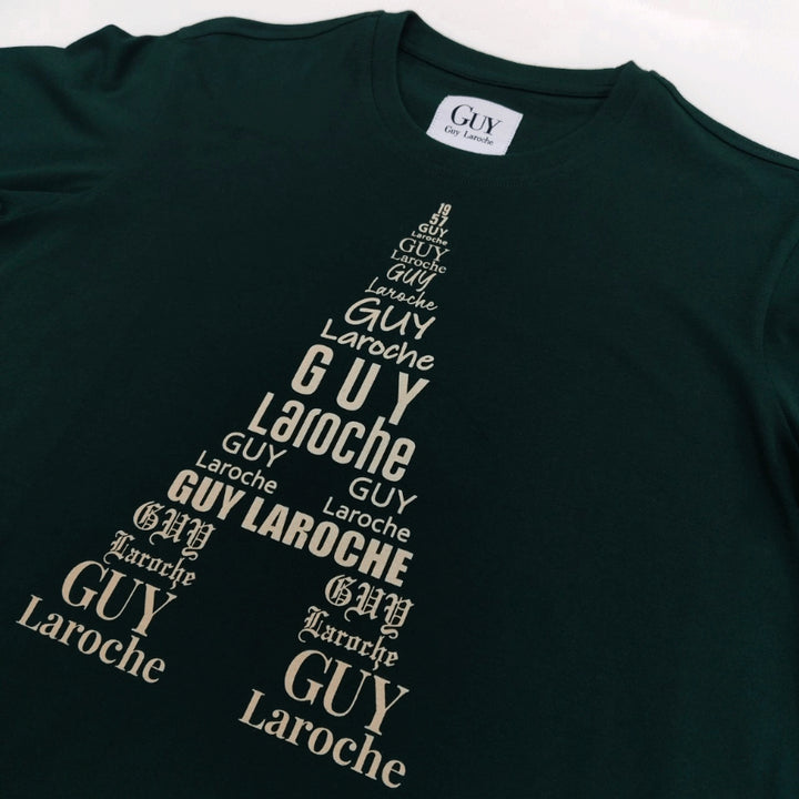 Guy Laroche เสื้อยืดสกรีนลายกราฟฟิคหอไอเฟล เนื้อผ้า Cotton100% 