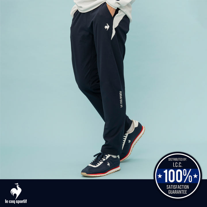 le coq sportif กางเกงวอร์มขายาว ออกกำลังกาย ผู้ชาย รุ่น LCS Plume สีกรม (กางเกงขายาว, Sport, Pants) 