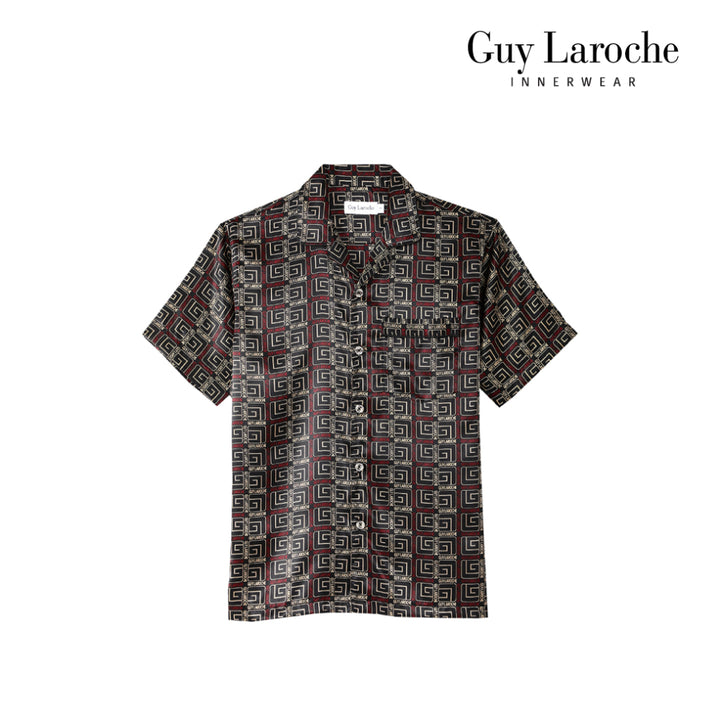 Guy Laroche ชุดนอนผ้าซาติน แขนสั้น ขายาว พิมพ์ลาย มีให้เลือก 3 สี (JPP7516S4-1) 