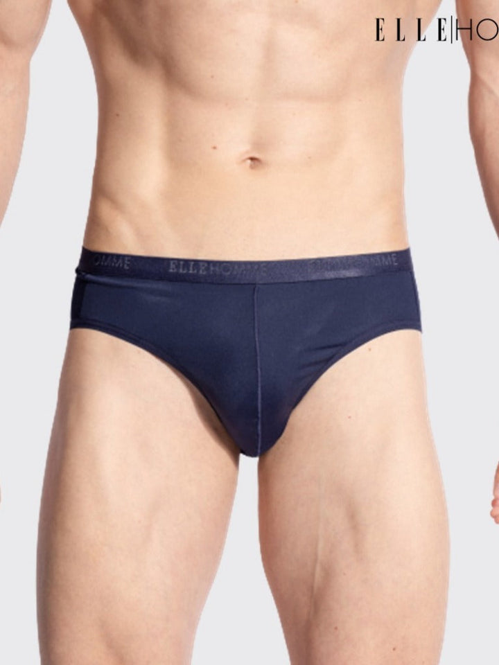 ELLE HOMME | แพ็ค 3 ชิ้น กางเกงในทรง Brief ขอบเล็ก ไม่รัดเอว ทอโลโก้ ELLE  | KUB7925 ICCSHOPPING