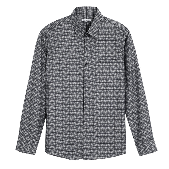 Guy Laroche เสื้อเชิ้ตแขนยาวใส่ทำงาน ลายตาราง ทรง Slim fit 