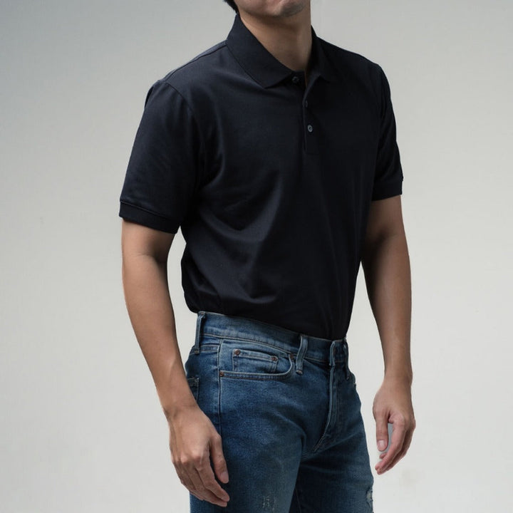 era-won เสื้อโปโล แขนสั้น ทรงสลิม Polo Shirt สี Black era-won