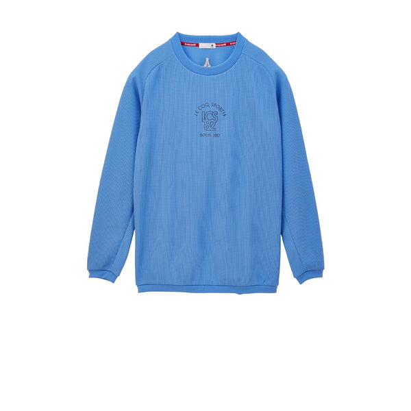 le coq sportif เสื้อยืดแขนยาว ผ้าวาฟเฟิล สีฟ้า (เสื้อแขนยาว, lecoq, เลอค็อก) 