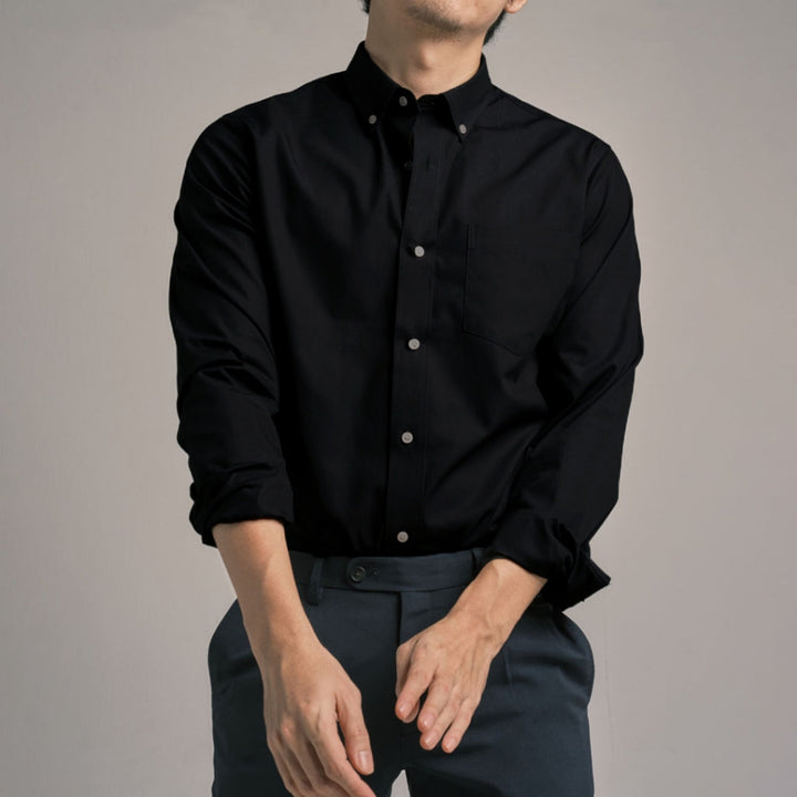 era-won เสื้อเชิ้ต ทรงปกติ Ultrafine Dresshirt แขนยาว สี Double Black (ป้ายใหม่) ICCSHOPPING