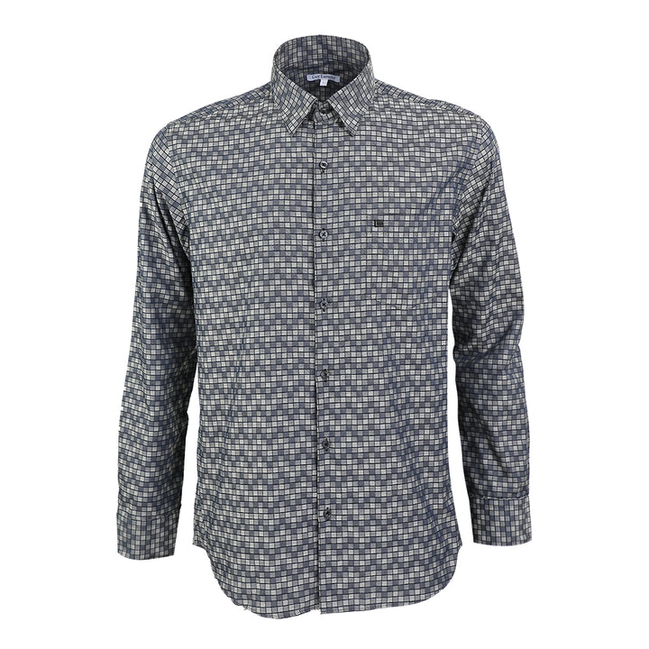 Guy Laroche เสื้อเชิ้ตแขนยาวใส่ทำงาน ลายตาราง ทรง Slim fit 